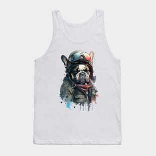 Pet Dog Portrait, Dog Owner Gift Idea, Cute French Bulldog Watercolor Dog Portrait Tank Top